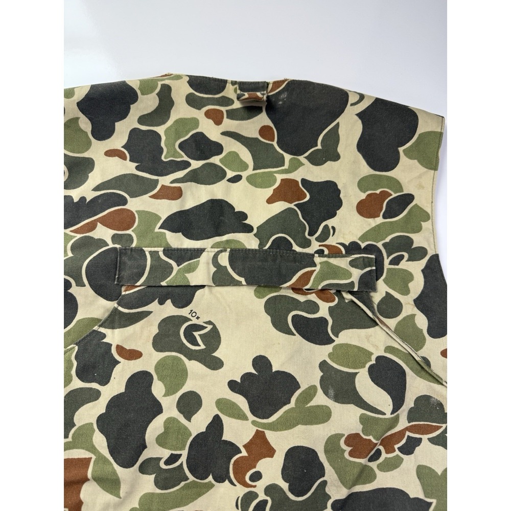 10X Camo Hunting Vest Mens Large 42-44 outdoor gear utility pockets Full Zip USA - Picture 10 of 10